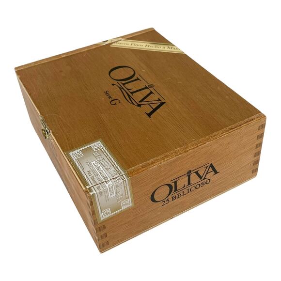Vintage Oliva Series G Belicoso Camaroon EMPTY WOOD CIGAR BOX 7" x 5.75" x 2.5" - Picture 4 of 9